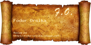 Fodor Orsika névjegykártya